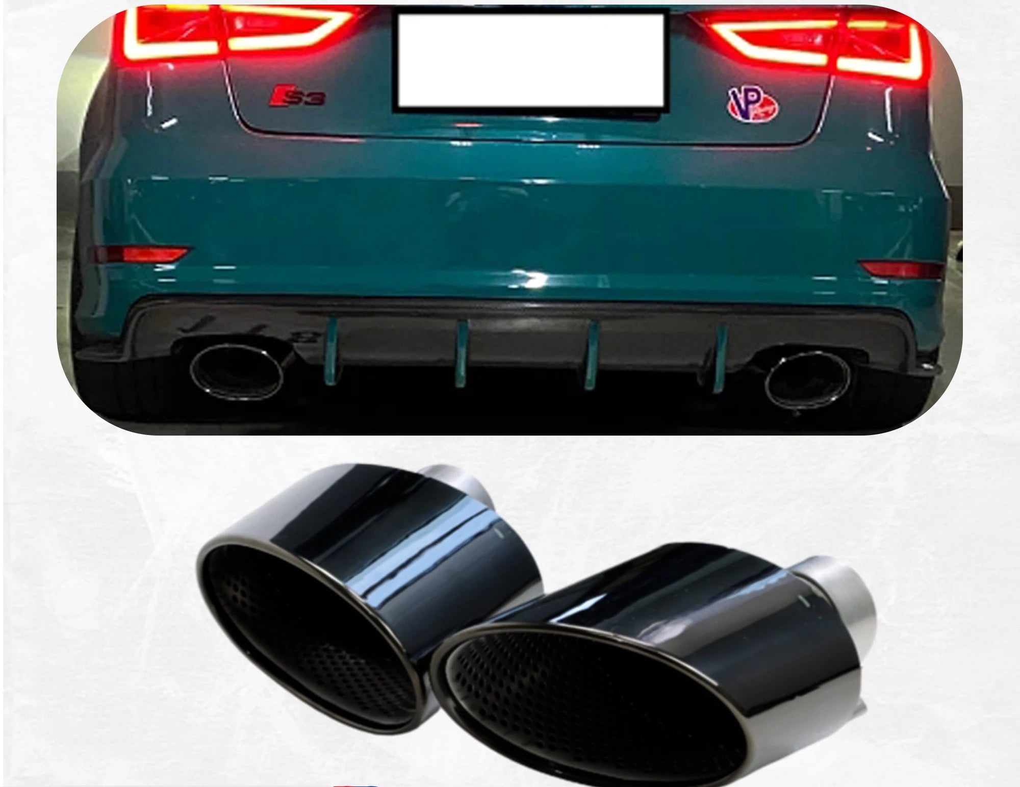 Cola de escape ovalada metal