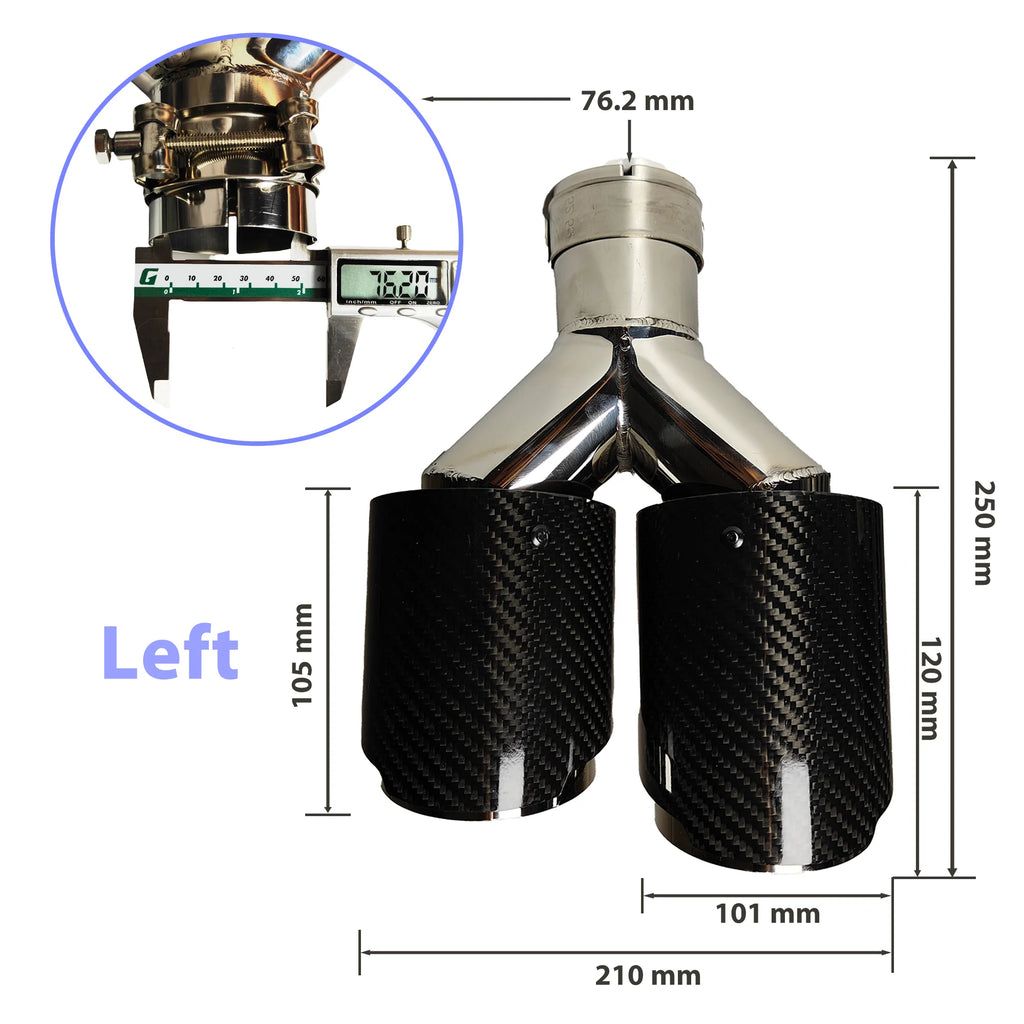 Cola de escape doble punta inox