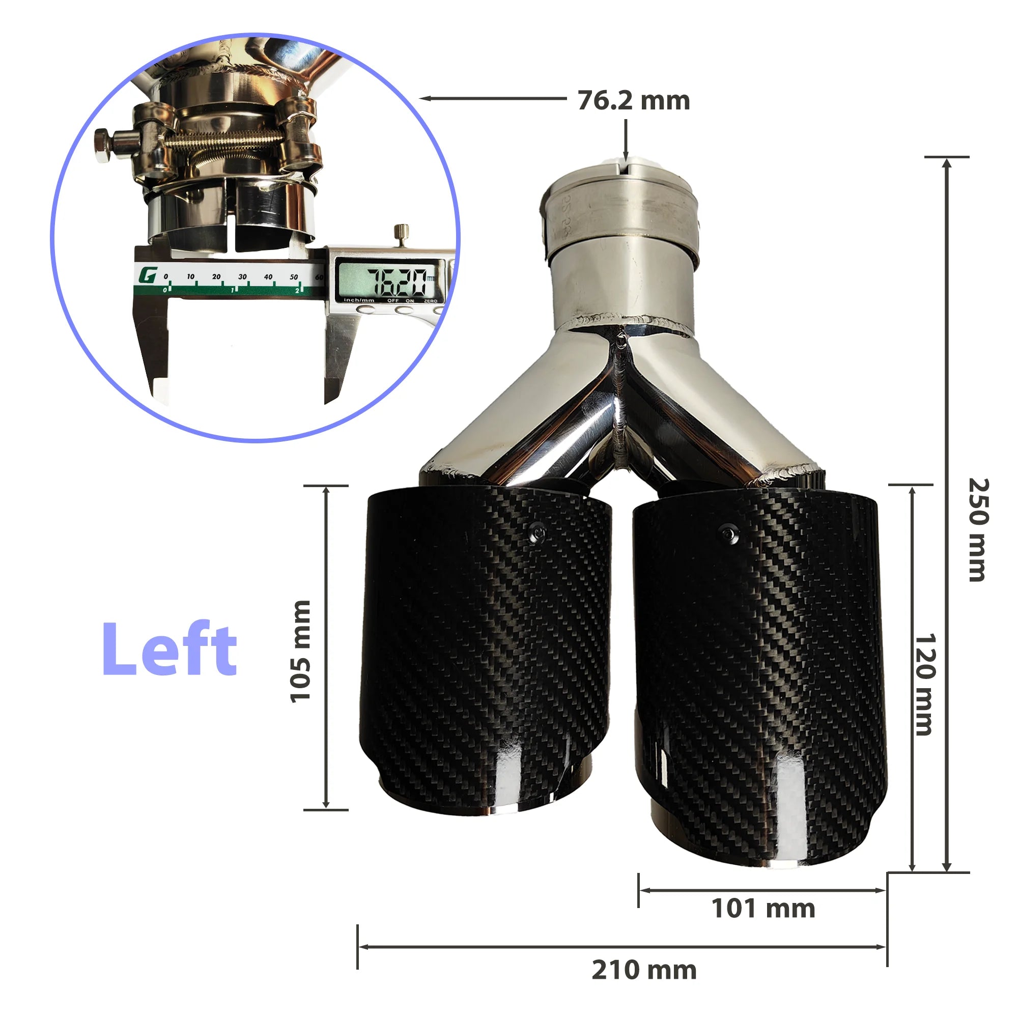 Cola de escape doble punta inox