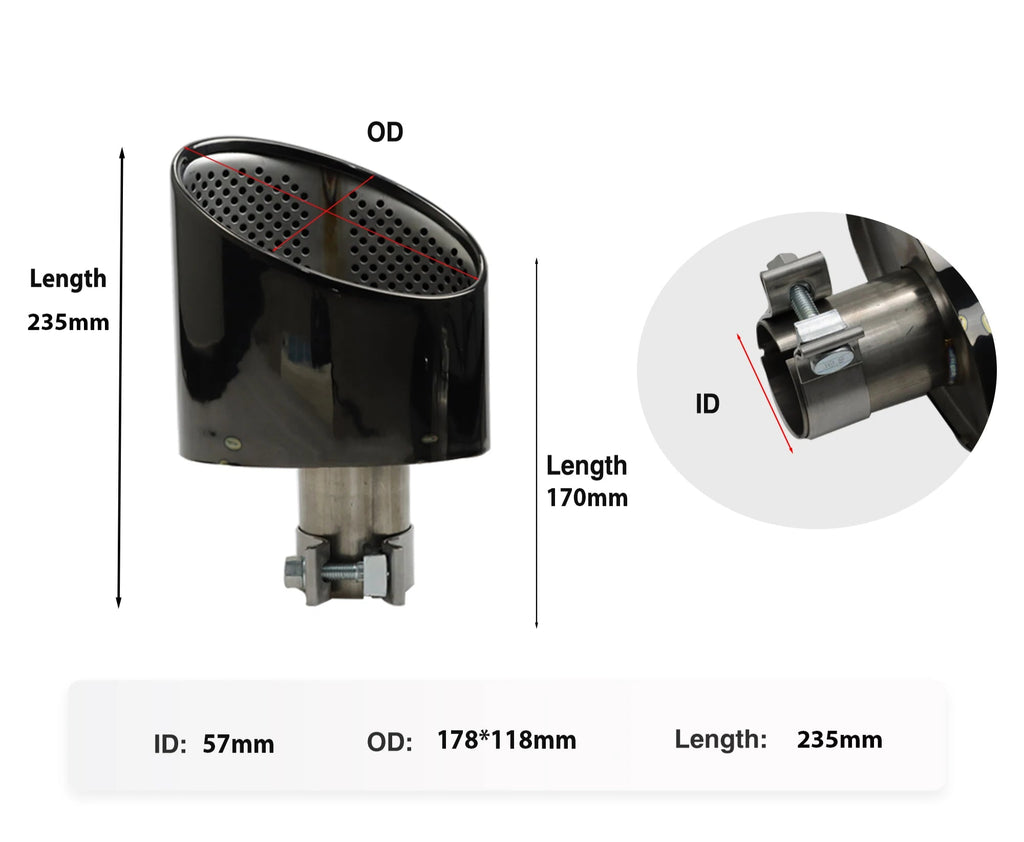 Cola de escape ovalada metal