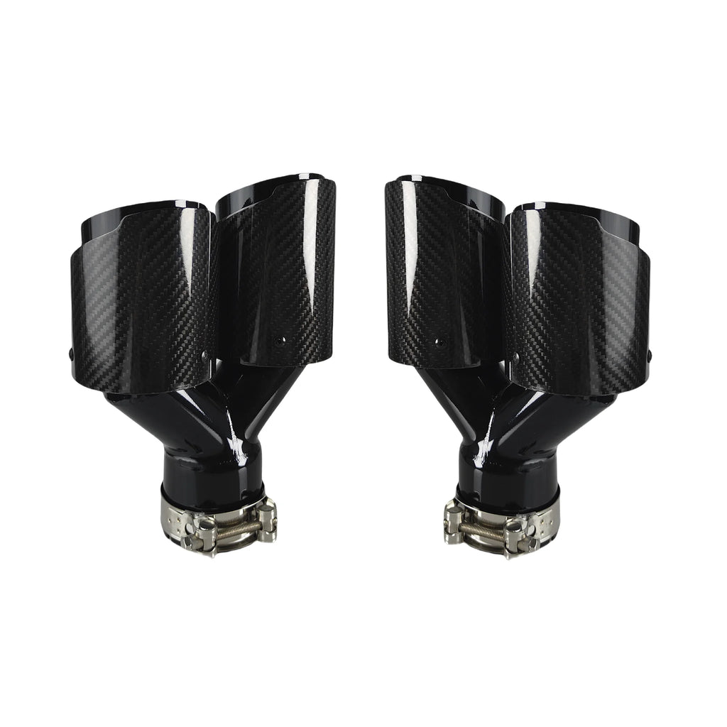 Cola doble carbono punta metal negro