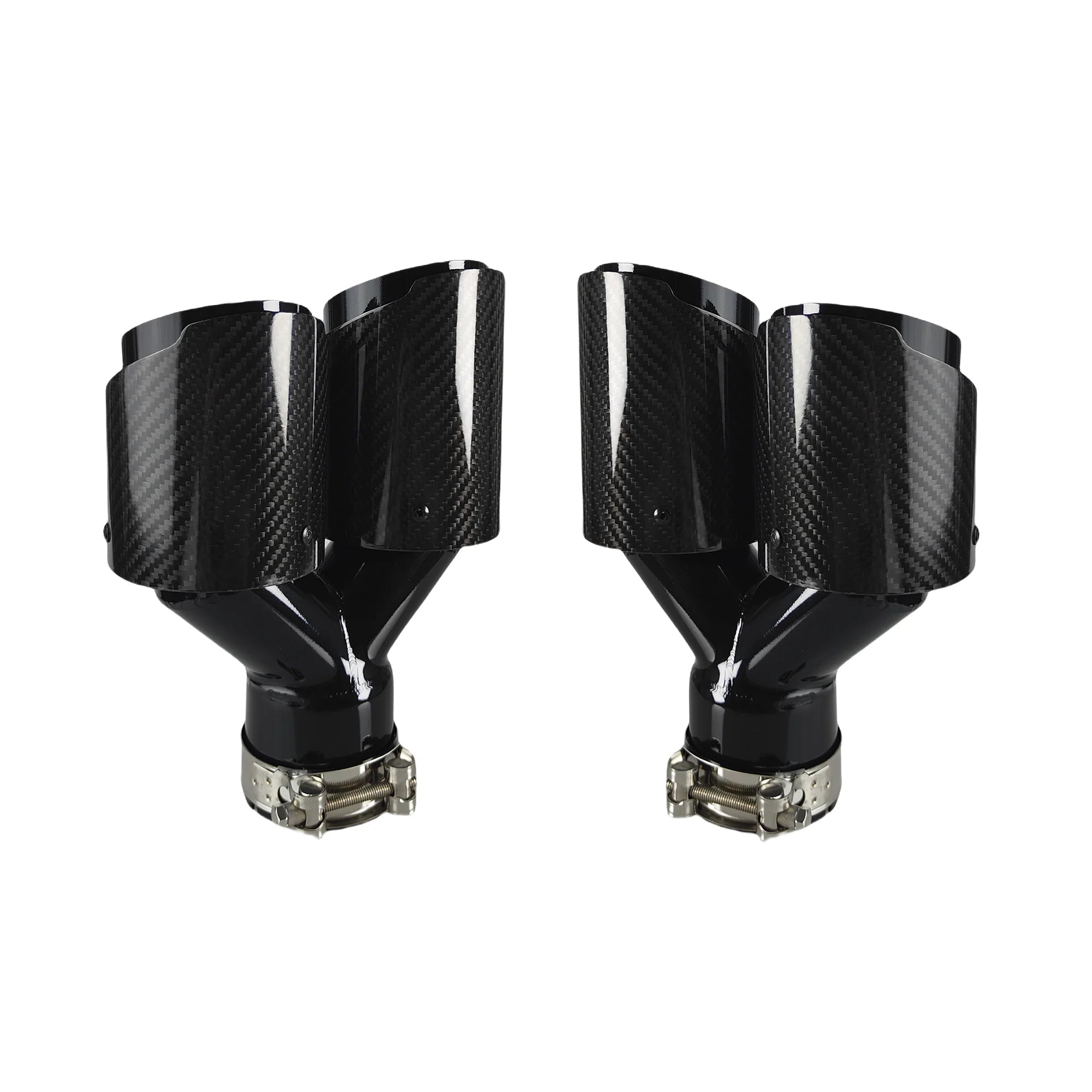 Cola doble carbono punta metal negro