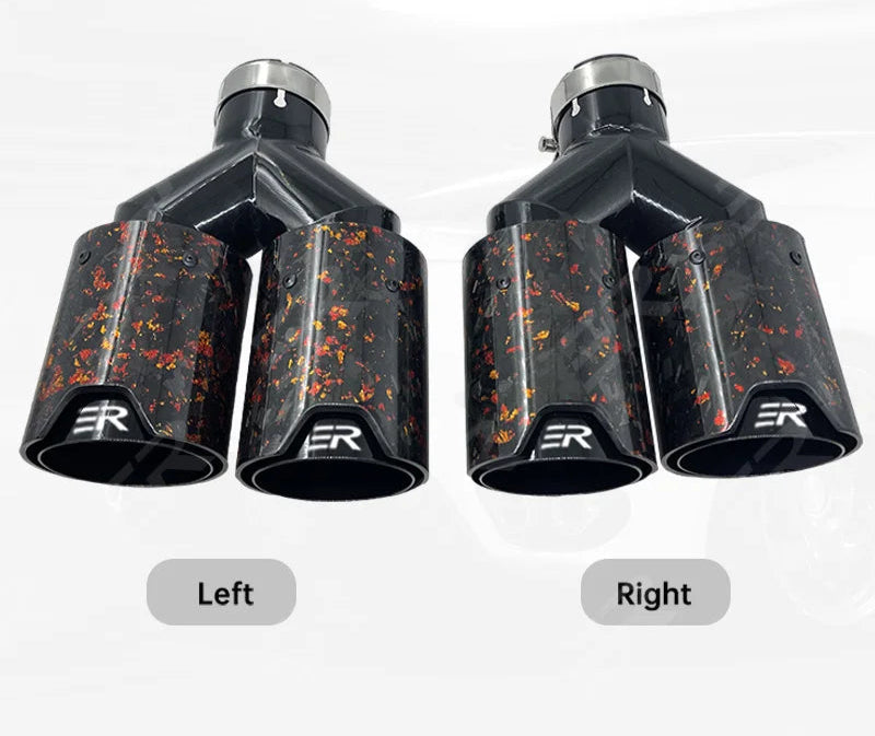 Cola de escape doble salida en carbono forjado