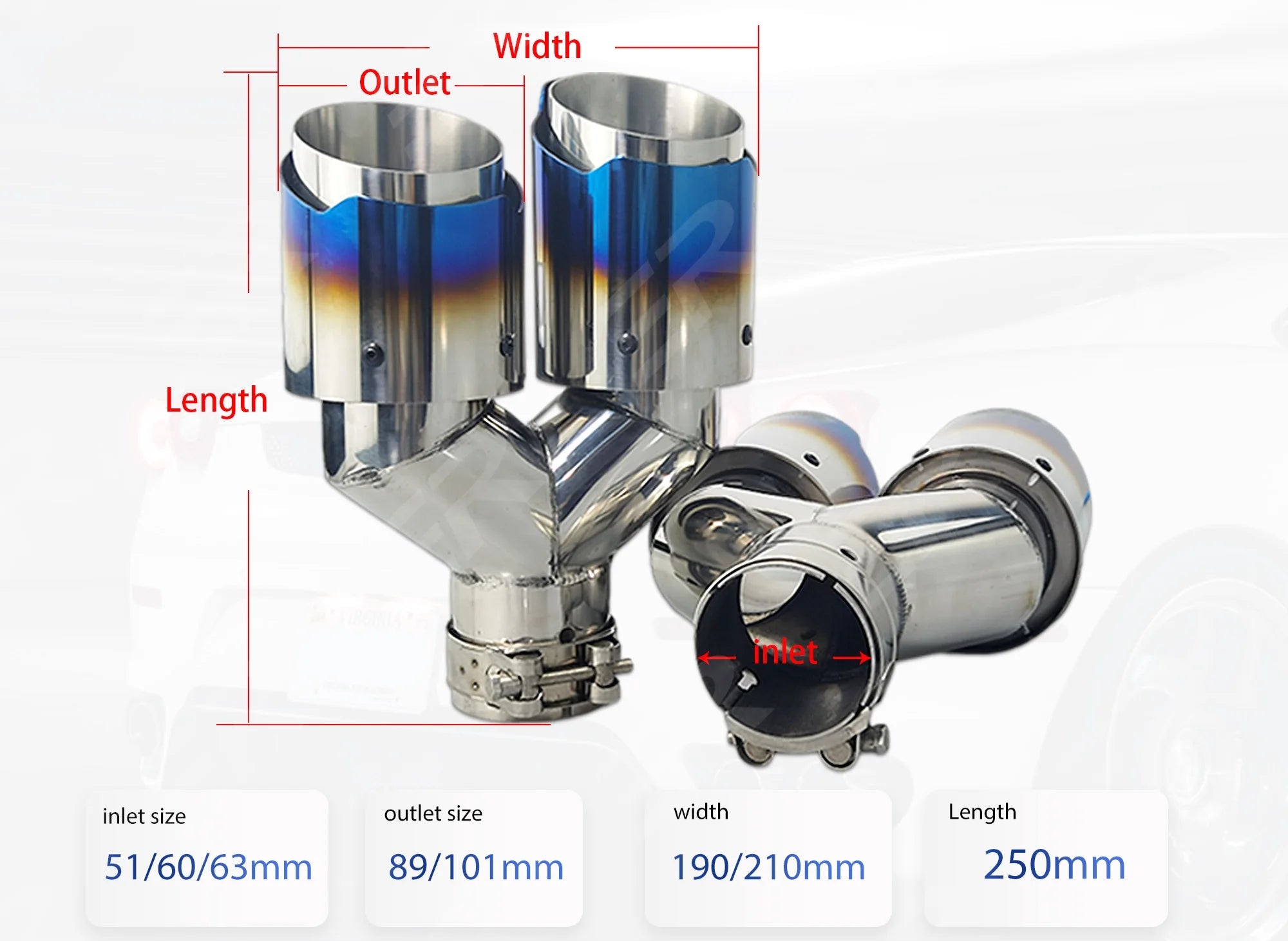 Cola doble color titanio