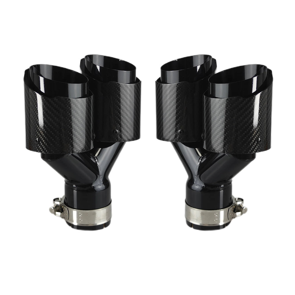 Cola doble carbono punta metal negro