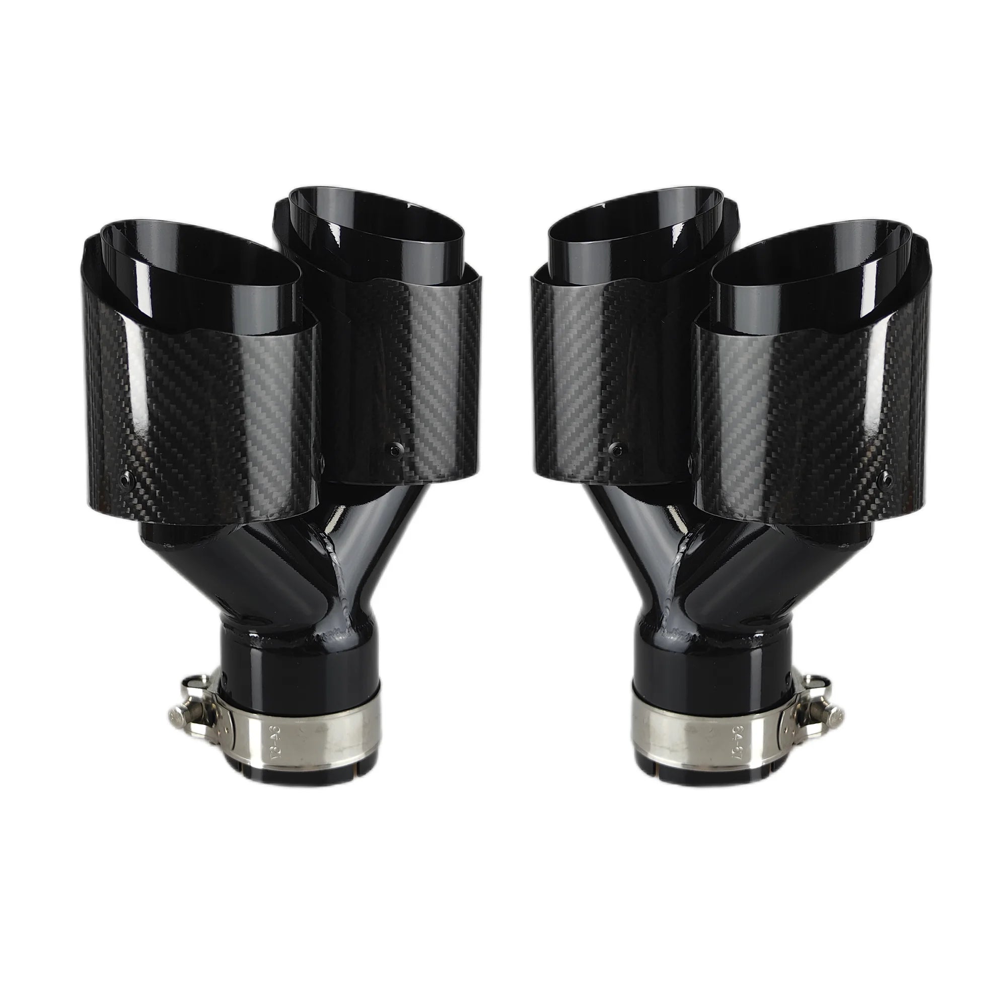 Cola doble carbono punta metal negro