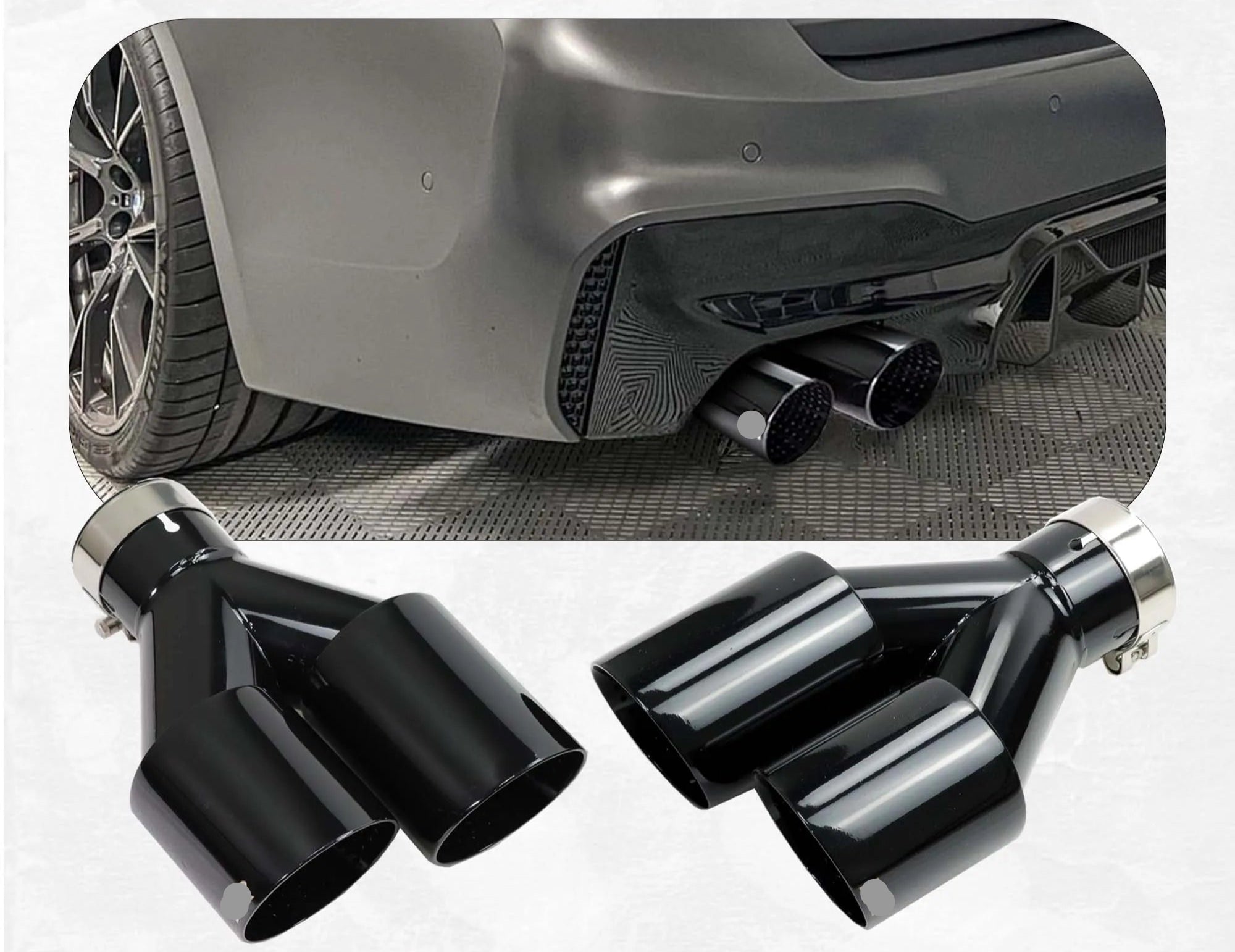 Cola doble metal negro